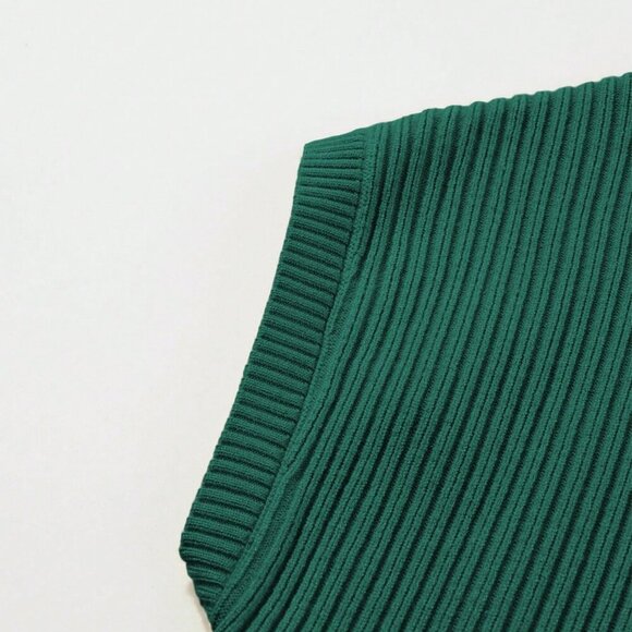 Green Casual Women's Minimalist Kangaroo Pocket Bat Wing Knitted Sweater top - Picture 8 of 8